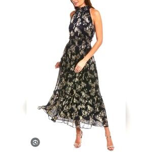 TAYLOR Elegant Floral Halter Dress NEW.